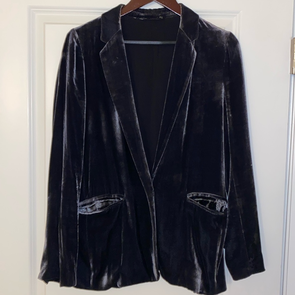 Zara Velvet dark gray blazer